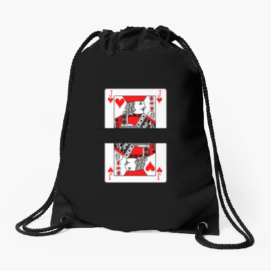 Playing card jack of hearts with banner space Drawstring Bags