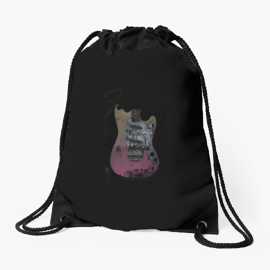Grunge Cheetah Print Electric Guitar Drawstring Bags