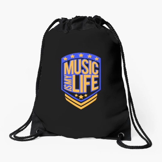 Music Is My Life Party Club Concert Sound Love Drawstring Bags