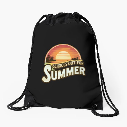 Retro Schools Out For Summer Last Day Of School Drawstring Bags
