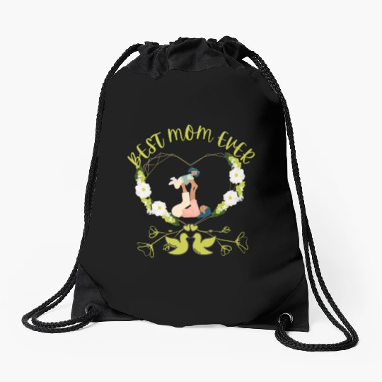 BEST MOM EVER MOTHER AND DAUGHTER DESIGN Drawstring Bags