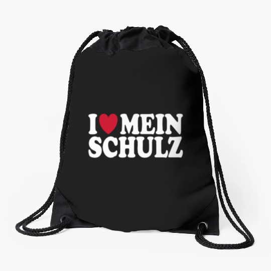 I Love My Schulz Heart Family Wedding Drawstring Bags