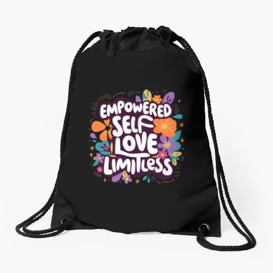 girls power self-love limitless Drawstring Bags