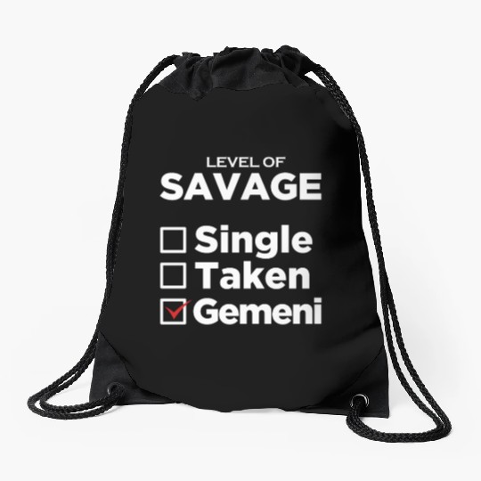 Zodiac Single Taken Gemini Drawstring Bags