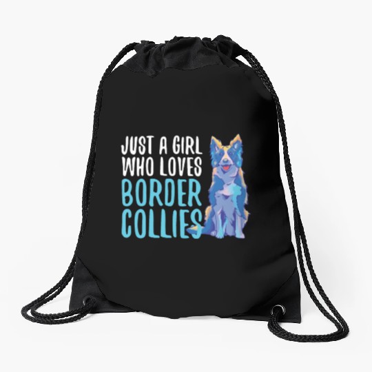 Unique Border Collie Design For Dog Enthusiasts Drawstring Bags