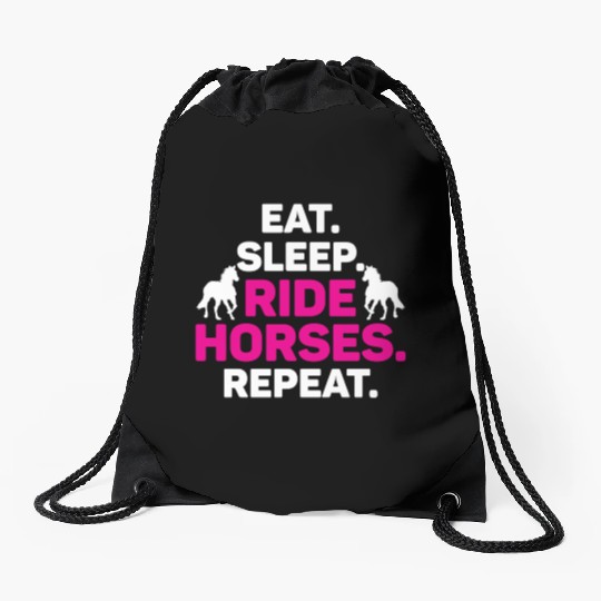 Equestrian Love Horse Racing Horse Farm Design Drawstring Bags