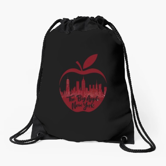 NYC Skyline Apple: Creative Drawstring Bags
