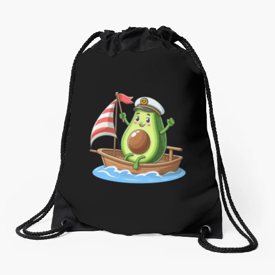 Cool sailing dinghy avocado summer motif Drawstring Bags