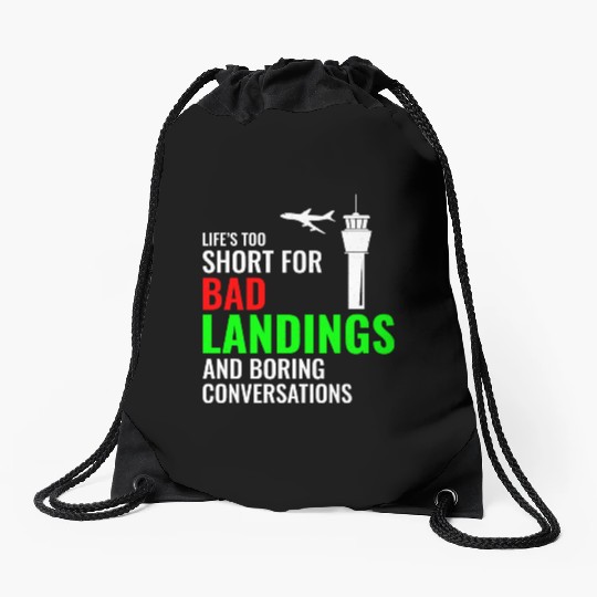 Air Traffic Controller ATC Aviation Humor Airplane Drawstring Bags