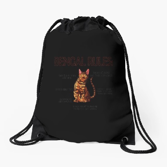 Bengal Rules Bengal Cat Owner Bengal Lover Drawstring Bags