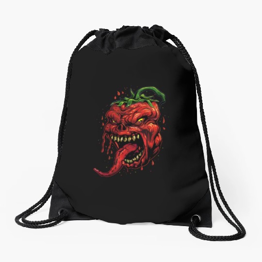 BBQ Hot Chili Carolina Reaper Hot Sauce Gift idea Drawstring Bags