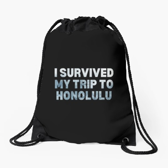 My Trip Traveler Vacation Honolulu Drawstring Bags