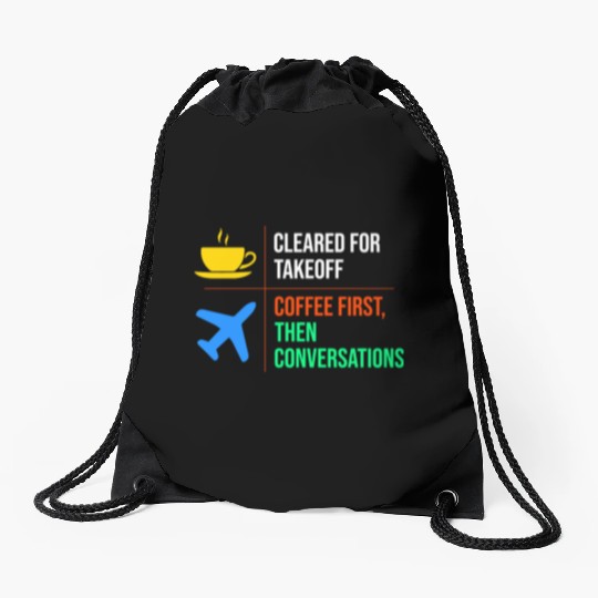 Air Traffic Controller Coffee ATC Aviation Humor Drawstring Bags
