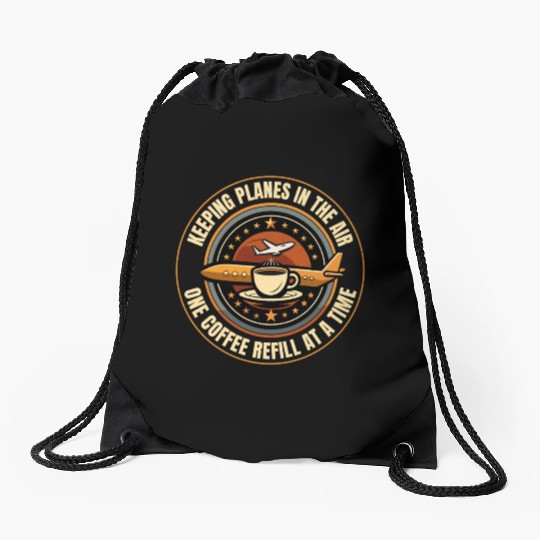 Air Traffic Controller Coffee ATC Aviation Humor Drawstring Bags