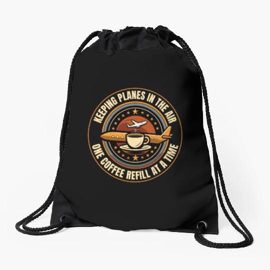 Air Traffic Controller Coffee ATC Aviation Humor Drawstring Bags