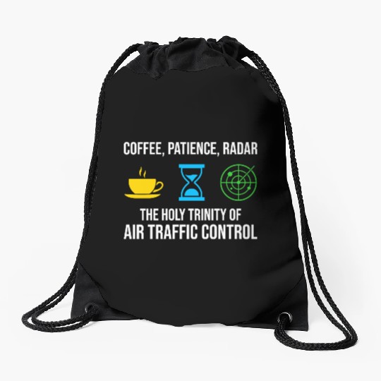 Air Traffic Controller Coffee ATC Aviation Humor Drawstring Bags