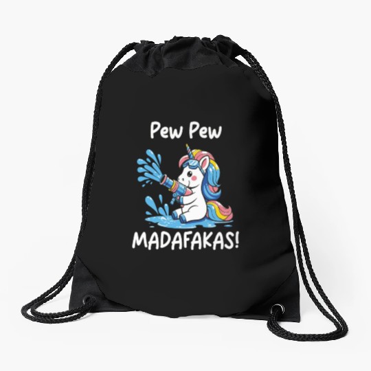 Funny | Hilarious Gift Idea | Pew Pew Madafakas Drawstring Bags