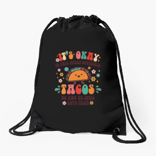 I Vote For Tacos Taco Lover Drawstring Bags