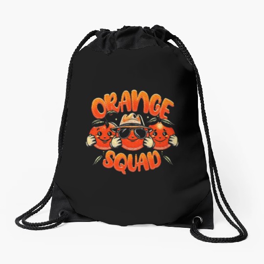 Orange Citrus Fruit Lover Orange Squad Meme Drawstring Bags