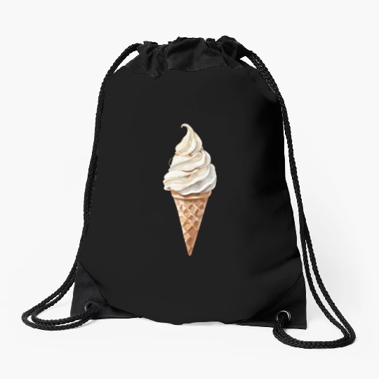 Swirled Vanilla Ice Cream Cone Delight Drawstring Bags