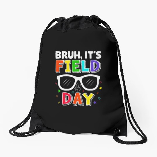 Bruh It's Field Day for Teacher Boys Drawstring Bags