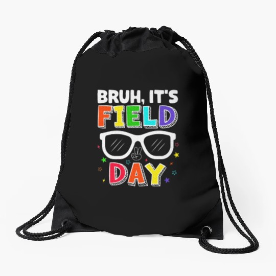 Bruh It's Field Day for Teacher Boys Drawstring Bags
