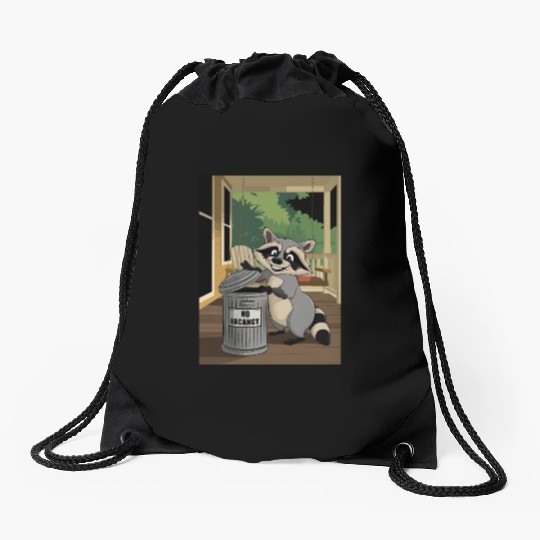 Racoon Trash Panda Metal Trash Can No Vacancy Drawstring Bags