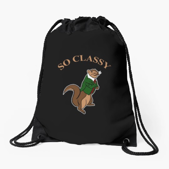 So Classy Squirrel Clothes Chipmunks Animal Lover Drawstring Bags