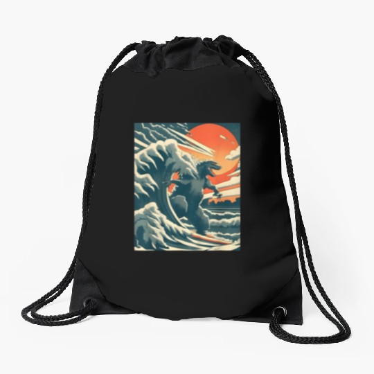 Japanese Monster Kaiju Funny Art Drawstring Bags