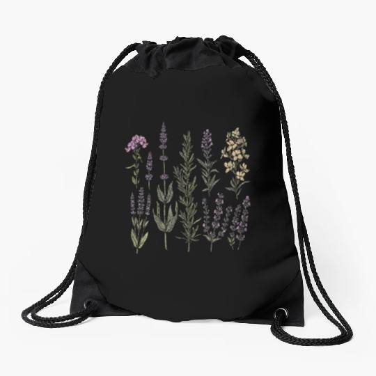 Spring Flower Girl Floral Lavender Flowers Summer Drawstring Bags