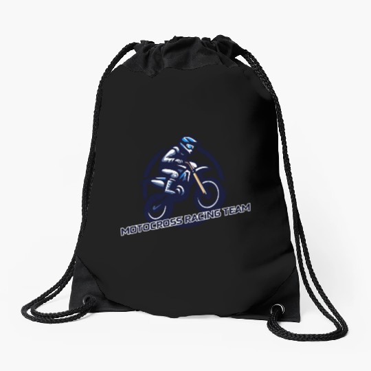 motocross racing team Drawstring Bags