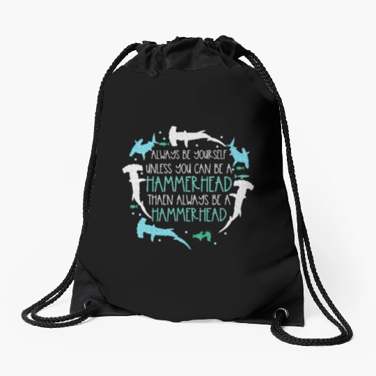 Hammerhead Underwater Ocean Hammerhead Shark Lover Drawstring Bags