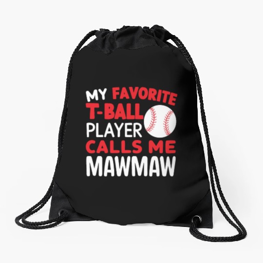 Baseball Grandma Grandmother Grandparents Day Drawstring Bags