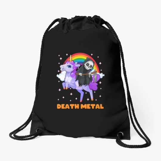 Goth Rock Satan Unicorn Festivals Death Metal Drawstring Bags