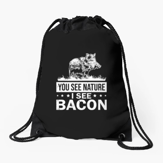 Nature Bacon Wild Boar Hunter Drawstring Bags