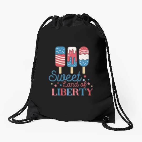 sweet land of liberty 4thJuly Drawstring Bags