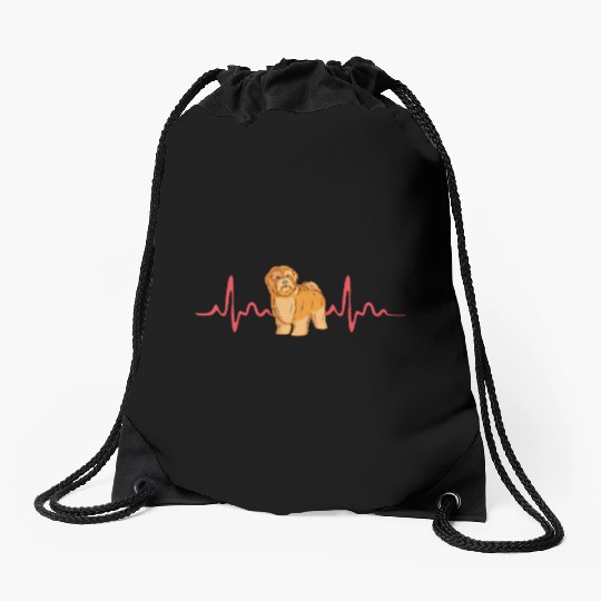 Dog Heartbeat Puppy Havanese Dog Lovers Drawstring Bags