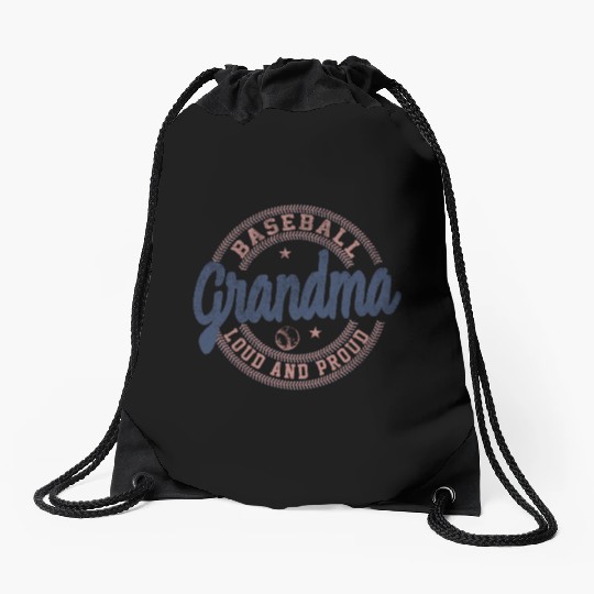 Grandma Baseball Loud And Proud Drawstring Bags