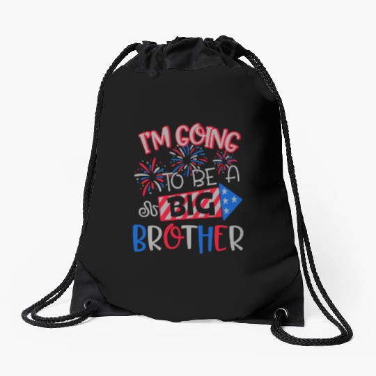 Big Brother Funny 4th Of July Independence Day Drawstring Bags