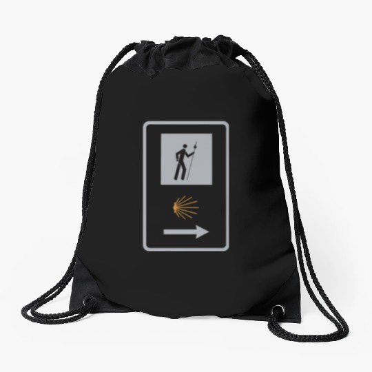 Way of St. James Pilgrim Camino Shell Sign Drawstring Bags