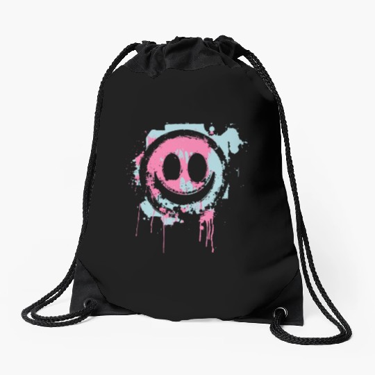 Graffiti Smiley Face - Urban Street Art Drawstring Bags