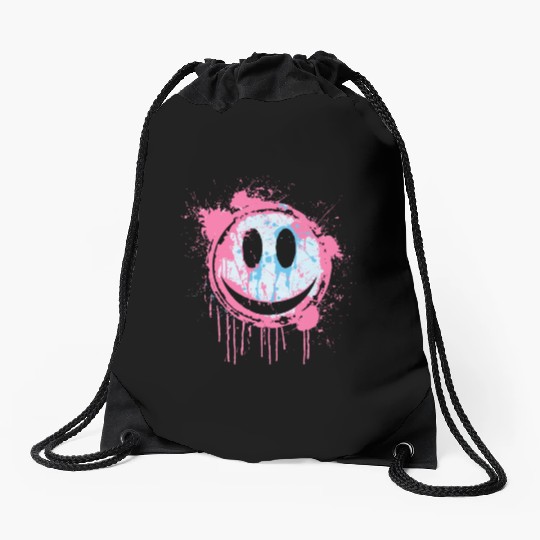 Graffiti Smiley Face - Urban Street Art Drawstring Bags