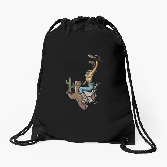 WILD WEST COW GIRL Drawstring Bags