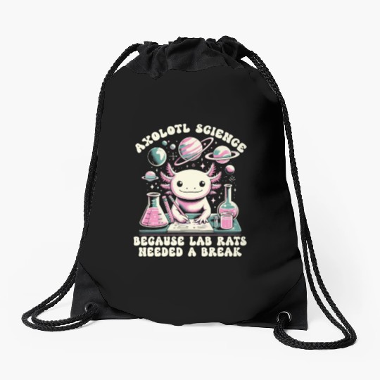 Axolotl Science Teacher Mexican Salamander Drawstring Bags