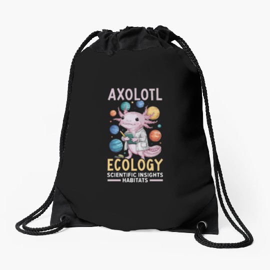 Axolotl Science Teacher Mexican Salamander Drawstring Bags