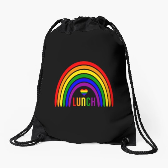 LGBTQ Rainbow Lunch - Colorful Pride Drawstring Bags