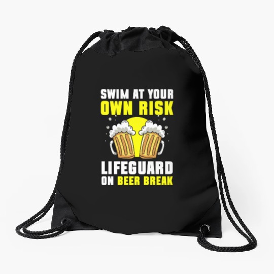 Lifeguard Pool Summer Drawstring Bags