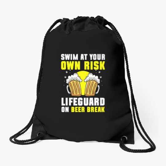 Lifeguard Pool Summer Drawstring Bags