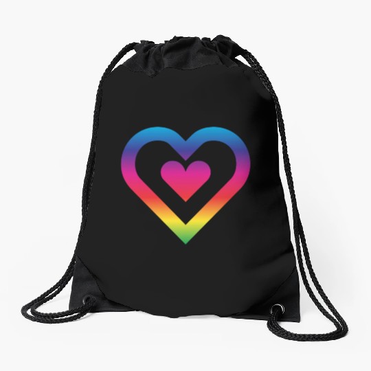 Rainbow Heart Homosexuality LGBT Love Drawstring Bags