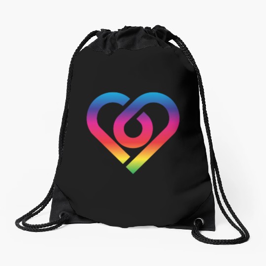 Rainbow Heart Homosexuality LGBT Love Drawstring Bags